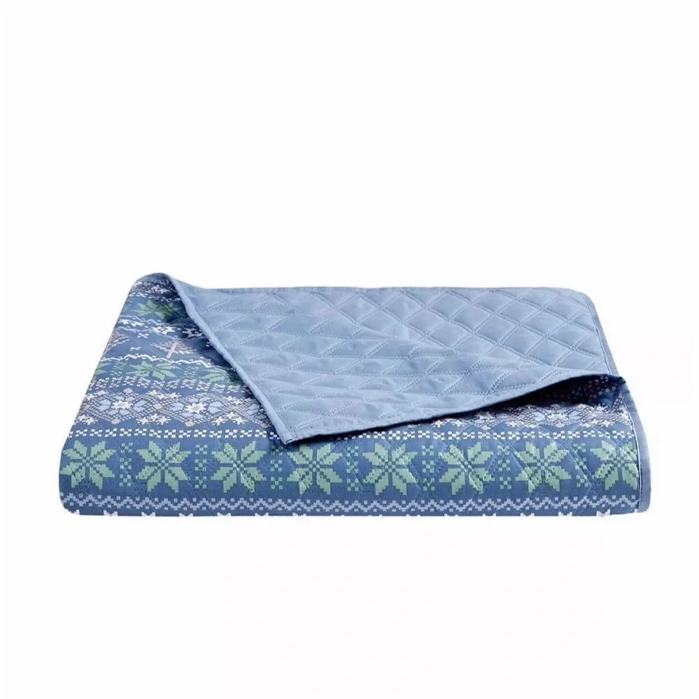 King 4-piece Blue Quilt Set Martha Stewart